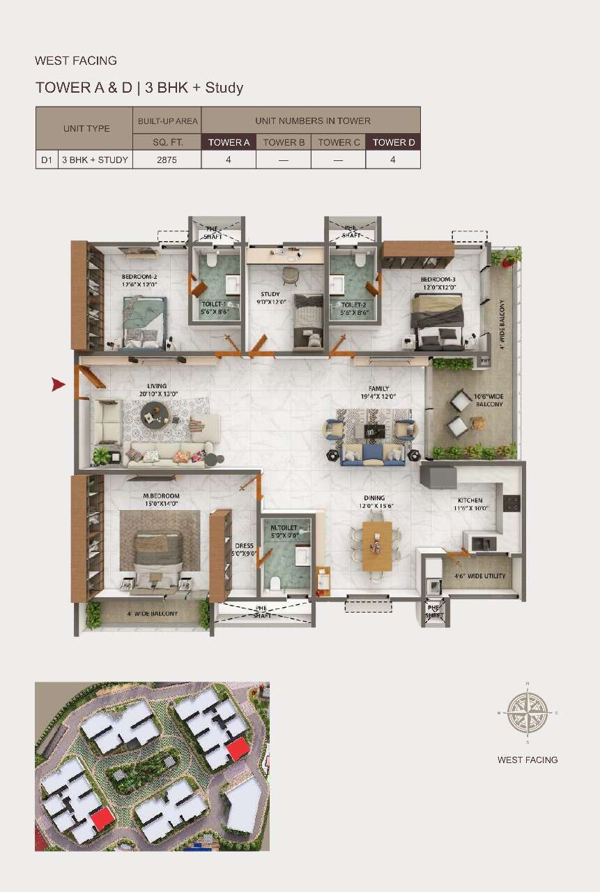 3BHK Floor Plan